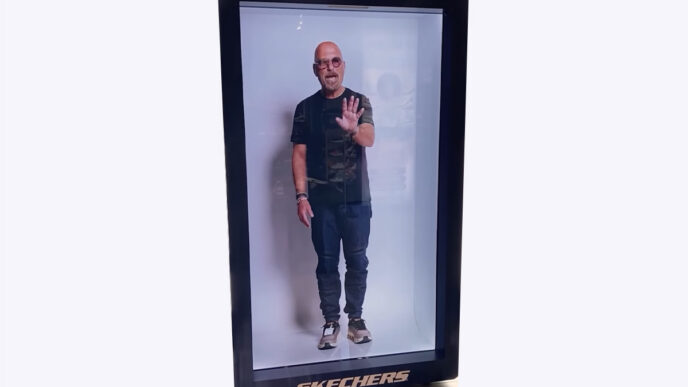 hologramas retail Skechers